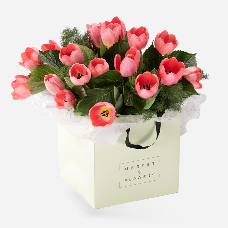 Pink Tulips Gift Bag
