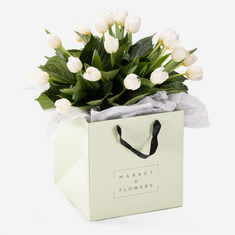 White Tulips Gift Bag